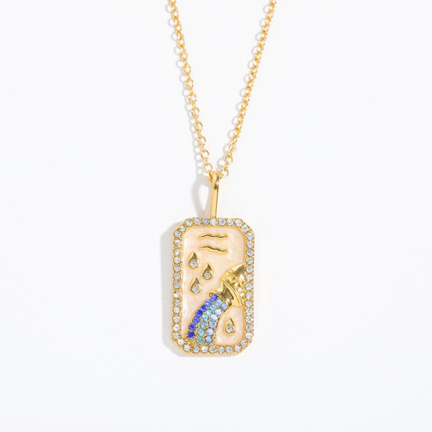 Wholesale of Twelve Constellations Art Retro Style Square Bronze Necklaces